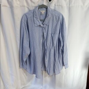 H&M Light Blue Striped Casual Shirt